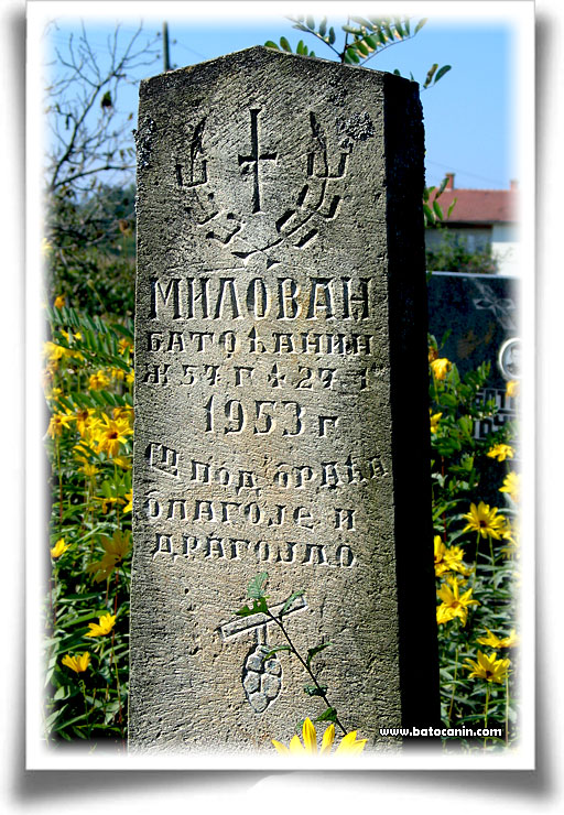 0162 Nadgrobni spomenik Milovana Batoćanina iz Starog Lopaša